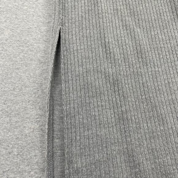 Halogen Maxi Skirt Womens L Gray Rib Sweater Knit Minimalist Capsule Side Slits - Picture 11 of 12